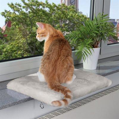 Trixie kattenmand plateau vensterbank lichtgrijs