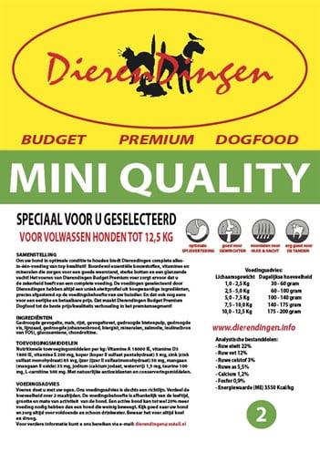 Budget premium dogfood adult mini quality