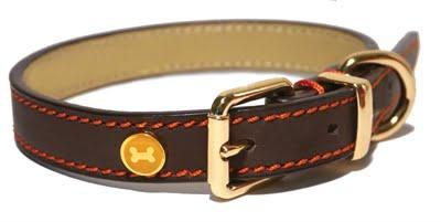 Luxury leather halsband hond leer luxe bruin