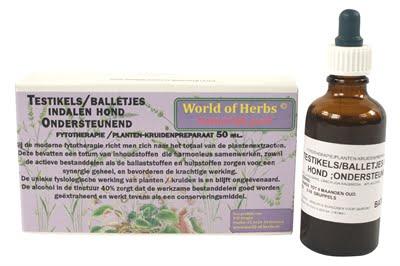 World of herbs fytotherapie testikel / balletjes indalen hond