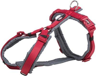 Trixie tuig voor hond premium trekking rood / grijs M-l 62-74x2,5 cm