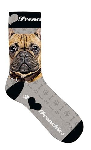 Plenty gifts sokken franse bulldog grijs