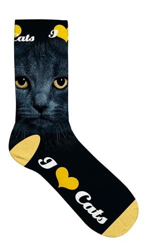 Plenty gifts sokken zwarte kat gele ogen