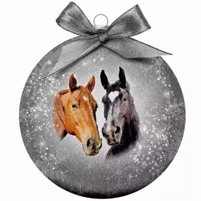 Plenty gifts kerstbal frosted paard zilver