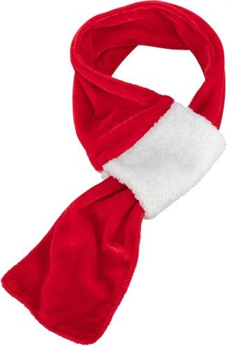 Trixie xmas sjaal fluweellook rood / wit (90 CM)