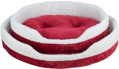 Trixie xmas kattenmand nevio rond rood / wit (55X45 CM)